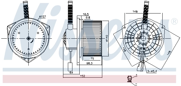 Motor de ventilador de forno (de aquecedor de salão) Nissens 87754