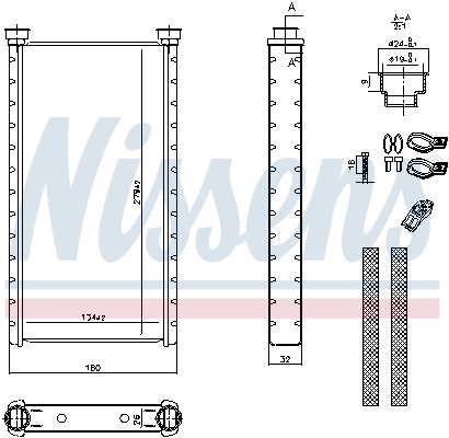 70235 Nissens Radiador de forno (de aquecedor)