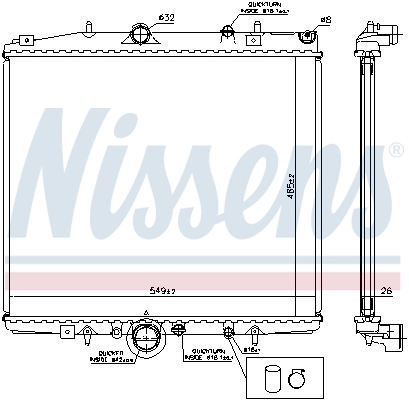 Radiador de esfriamento de motor Nissens 63695A