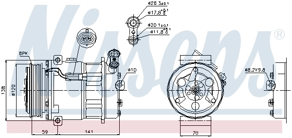 Compressor de aparelho de ar condicionado 89124 Nissens
