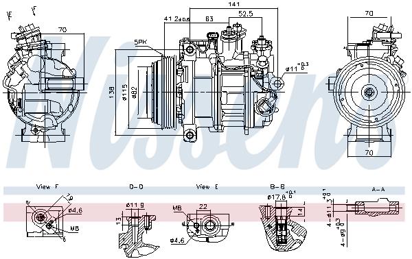 PXC141749 Sanden Compressor de aparelho de ar condicionado