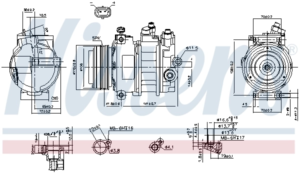 Compressor de aparelho de ar condicionado 89031 Nissens