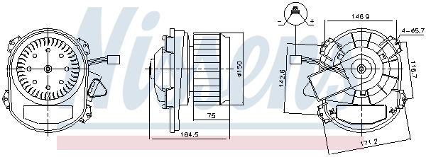 Motor de ventilador de forno (de aquecedor de salão) Nissens 87551