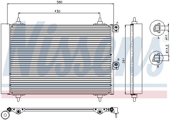 94870 Nissens Radiador de aparelho de ar condicionado