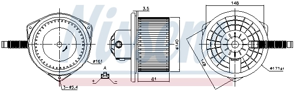 Motor de ventilador de forno (de aquecedor de salão) 87142 Nissens