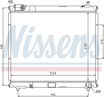 Radiador de esfriamento de motor 64169 Nissens