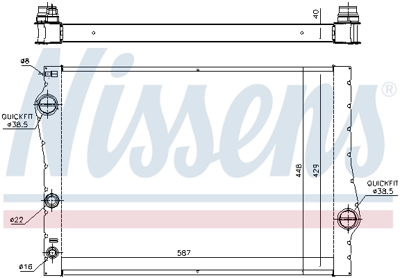 Radiador de esfriamento de motor Nissens 60823