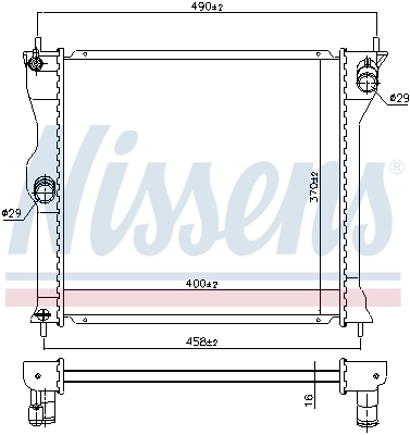 Radiador de esfriamento de motor 628963 Nissens