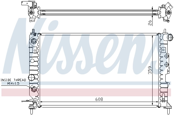Radiador de esfriamento de motor 630771 Nissens