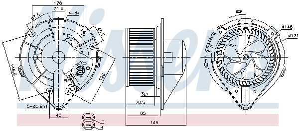 Motor de ventilador de forno (de aquecedor de salão) Nissens 87064