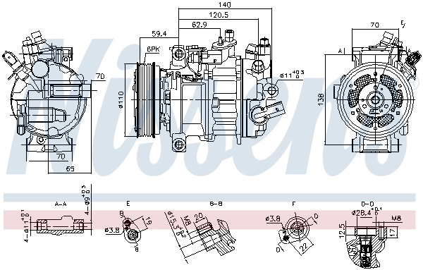 Compressor de aparelho de ar condicionado Nissens 890944 preço, a partir de 336,88 USD