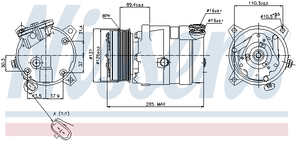 Compressor de aparelho de ar condicionado 89062 Nissens