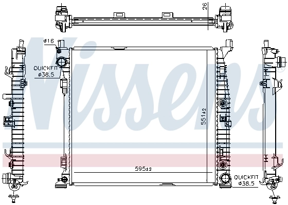 Radiador de esfriamento de motor Nissens 67188