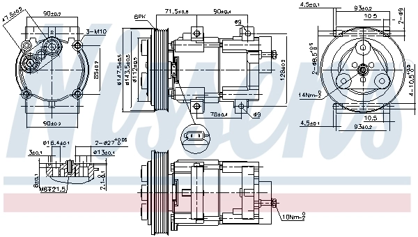 89190 Nissens Compressor de aparelho de ar condicionado