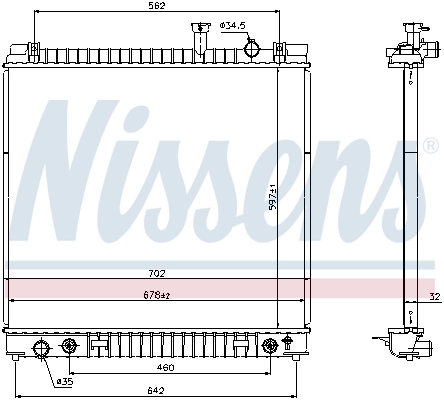 Radiador de esfriamento de motor 69484 Nissens