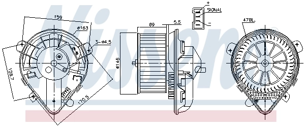 Motor de ventilador de forno (de aquecedor de salão) Nissens 87179