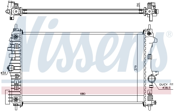Radiador de esfriamento de motor 630717 Nissens