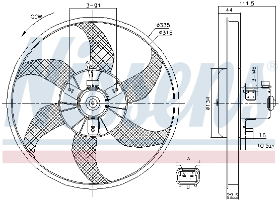 Compre Ventilador elétrico de esfriamento montado (motor + roda de aletas) Opel Corsa 