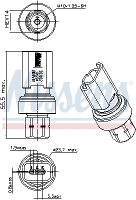 Sensor de pressão absoluta de aparelho de ar condicionado 301102 Nissens