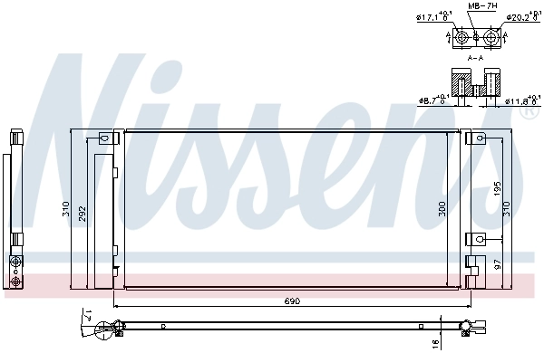 940388 Nissens Radiador de aparelho de ar condicionado
