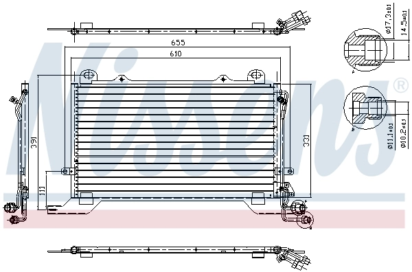 Radiador de aparelho de ar condicionado Nissens 94567