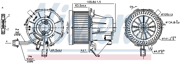 Motor de ventilador de forno (de aquecedor de salão) Nissens 87215