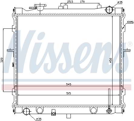 Radiador de esfriamento de motor 66642 Nissens