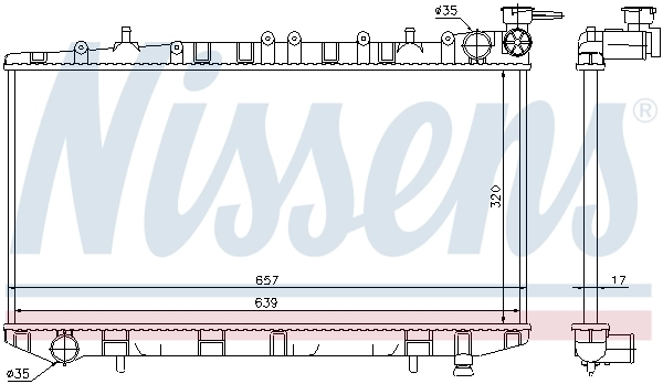 Radiador de esfriamento de motor Nissens 62961