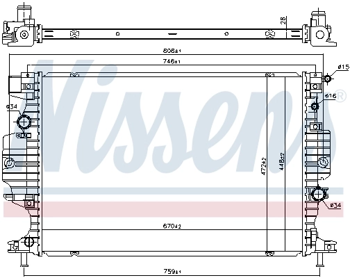 Radiador de esfriamento de motor 620156 Nissens