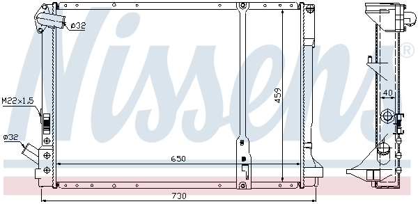 Radiador de esfriamento de motor 63976A Nissens