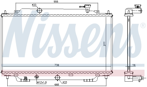 Radiador de esfriamento de motor 68542 Nissens