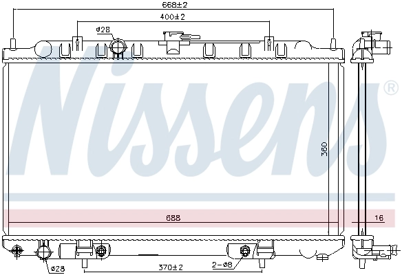 Radiador de esfriamento de motor 68739 Nissens