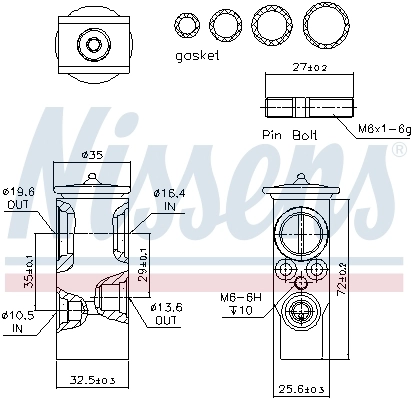 Válvula TRV de aparelho de ar condicionado Nissens 999238