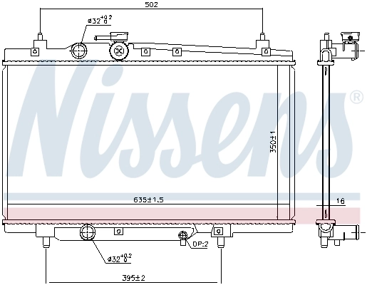 Radiador de esfriamento de motor 606668 Nissens