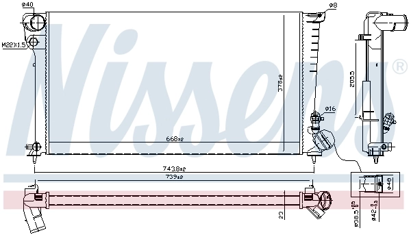 Radiador de esfriamento de motor Nissens 61315