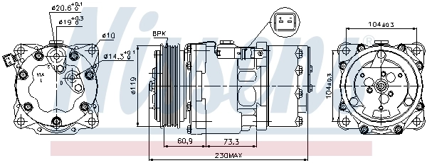 Compressor de aparelho de ar condicionado Nissens 89195