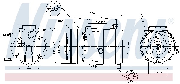 Compressor de aparelho de ar condicionado 89281 Nissens