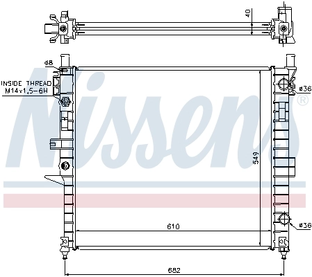 Radiador de esfriamento de motor 62787A Nissens
