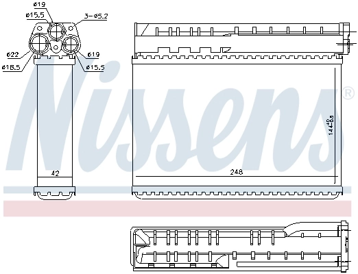 70512 Nissens Radiador de forno (de aquecedor)