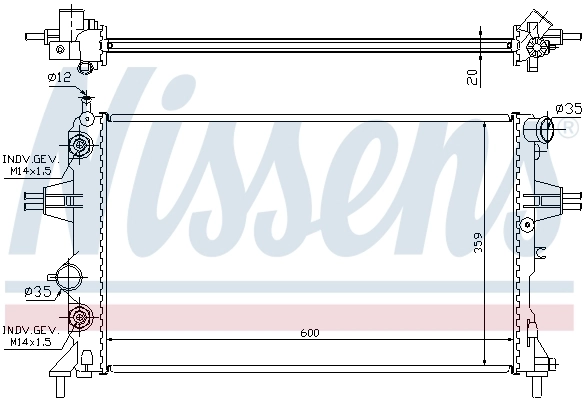 Radiador de esfriamento de motor 632461 Nissens