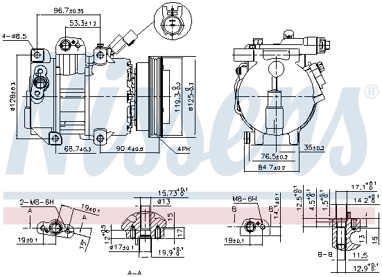 Compressor de aparelho de ar condicionado Nissens 890376