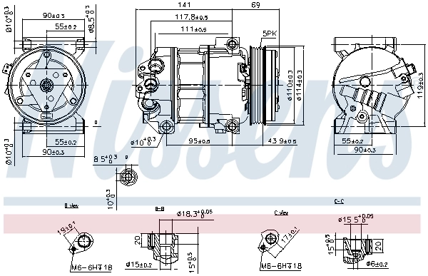Compressor de aparelho de ar condicionado Nissens 890211