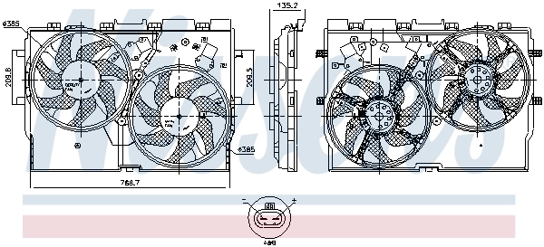 Compre 850005 Nissens Difusor do radiador de esfriamento, montado com motor e roda de aletas