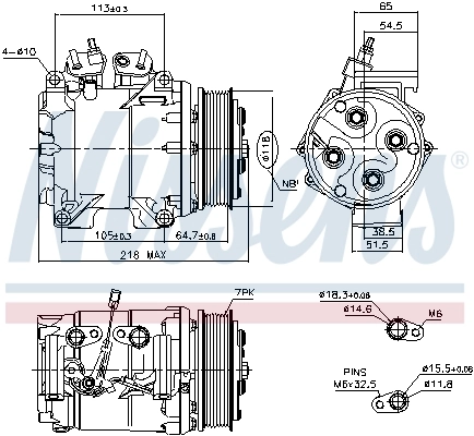 890128 Nissens Compressor de aparelho de ar condicionado