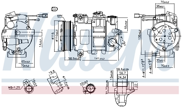 890620 Nissens Compressor de aparelho de ar condicionado