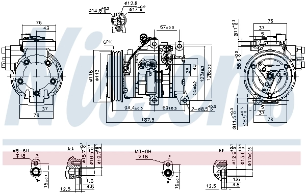 Compressor de aparelho de ar condicionado 89533 Nissens