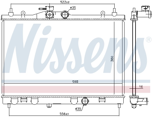 Radiador de esfriamento de motor 68741 Nissens