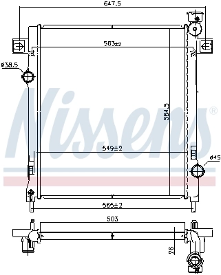 Radiador de esfriamento de motor 61035 Nissens