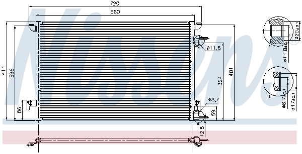94598 Nissens Radiador de aparelho de ar condicionado