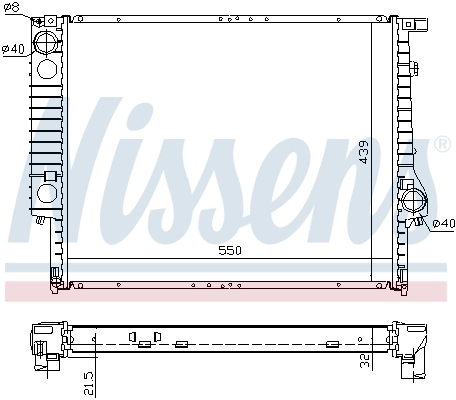 Radiador de esfriamento de motor 60619A Nissens